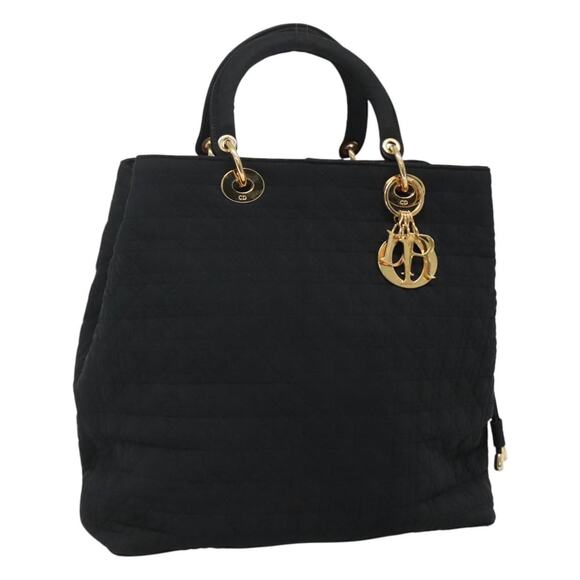 DIOR Canage Hand Bag Nylon Black Gold - Picture 1 of 16
